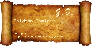 Goldman Dominik névjegykártya
